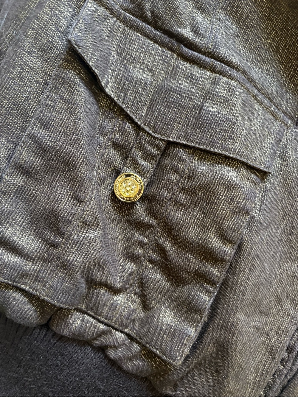 Y2K Baby Phat Metallic Brown Bomber Jacket - Picture 6 of 10